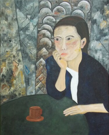Painting titled "Frau Schmidt" by Harry Lübke (hARRY), Original Artwork, Oil