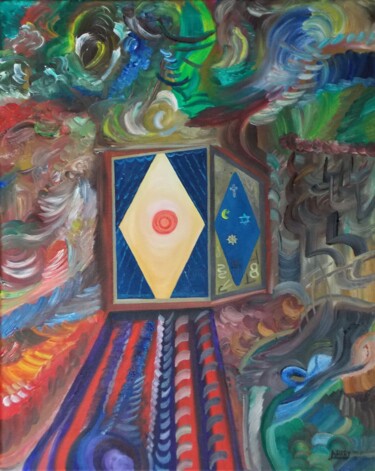 Peinture intitulée "The Cube" par Harry Lübke (hARRY), Œuvre d'art originale, Huile