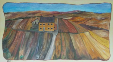 Painting titled "Das Haus auf dem Hü…" by Harry Lübke (hARRY), Original Artwork, Oil