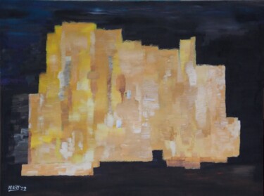 Malerei mit dem Titel "Gelbliches Objekt i…" von Harry Lübke (hARRY), Original-Kunstwerk, Öl