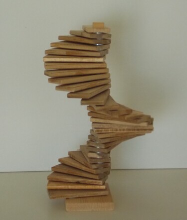 Sculpture titled "Sprung" by Harry Lübke (hARRY), Original Artwork, Wood