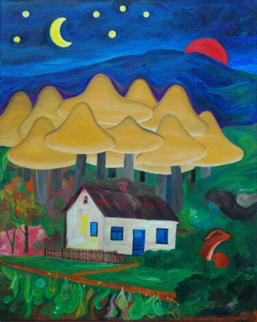 Картина под названием "Evening at the Fung…" - Harry Lübke (hARRY), Подлинное произведение искусства, Масло