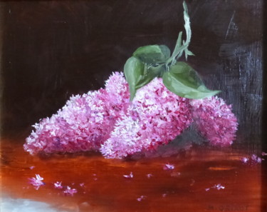 Painting titled "branche-de-lilas.jpg" by H. Oriaut, Original Artwork, Oil