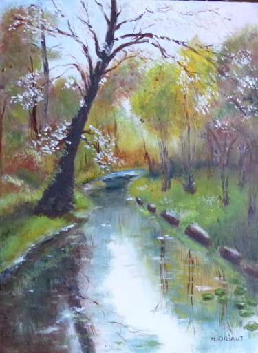 le-cours-deau.jpg Peinture intitulée "le-cours-deau.jpg" par H. Oriaut, Œuvre d'art originale, Huile