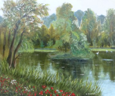 Peinture intitulée "Parc de Gressy" par H. Oriaut, Œuvre d'art originale, Huile