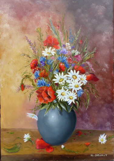 Painting titled "Bouquet Printanier" by H. Oriaut, Original Artwork, Oil