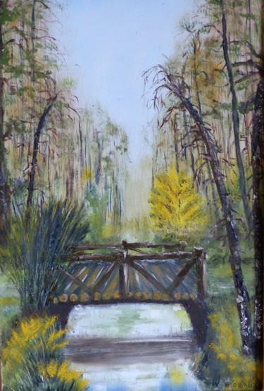 Peinture intitulée "le-petit-pont.jpg" par H. Oriaut, Œuvre d'art originale