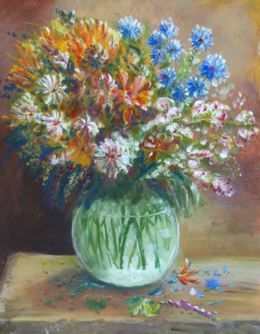Peinture intitulée "bouquet-champetre.j…" par H. Oriaut, Œuvre d'art originale