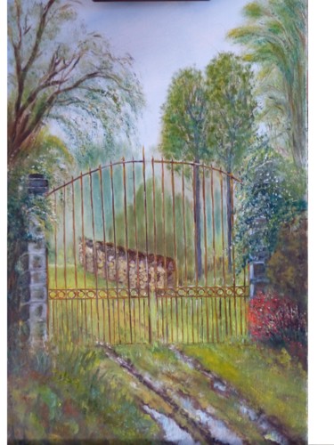 Painting titled "la-grille-apres-la-…" by H. Oriaut, Original Artwork