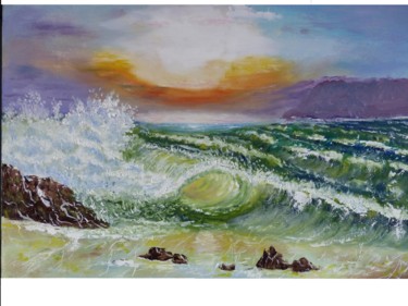 Pintura titulada "La vague" por H. Oriaut, Obra de arte original, Oleo