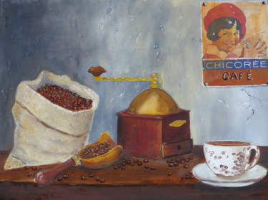 Painting titled "pause-cafe.jpg" by H. Oriaut, Original Artwork, Oil