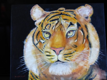 Peinture intitulée "tete-de-tigre.jpg" par H. Oriaut, Œuvre d'art originale, Huile