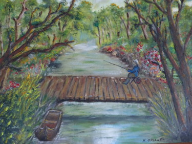 Peinture intitulée "la-petite-riviere.j…" par H. Oriaut, Œuvre d'art originale, Huile