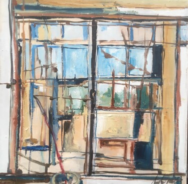 Peinture intitulée "Fenêtre de l’atelier" par Hartiste, Œuvre d'art originale, Huile