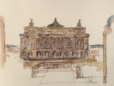 Drawing titled "Opéra" by Hartiste, Original Artwork, Ballpoint pen