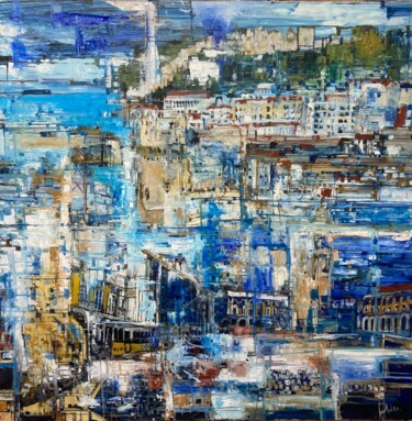 Schilderij getiteld "Cidade velha" door Hartiste, Origineel Kunstwerk, Olie