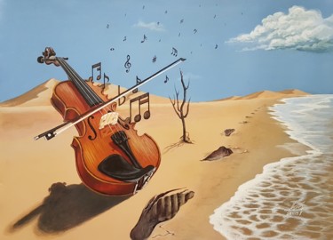 Malarstwo zatytułowany „Notes on the beach” autorstwa Harun Ayhan, Oryginalna praca, Akryl