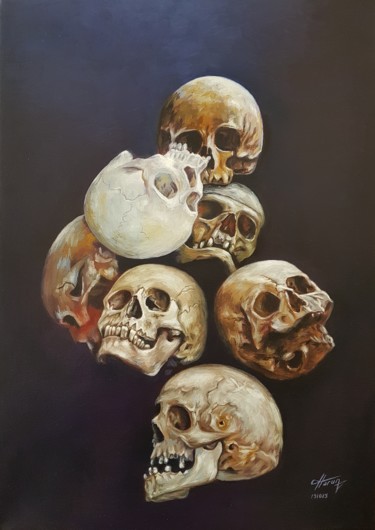Malarstwo zatytułowany „skuls” autorstwa Harun Ayhan, Oryginalna praca, Olej