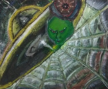 Painting titled "super spider" by Hasan Abeta, Original Artwork, Acrylic