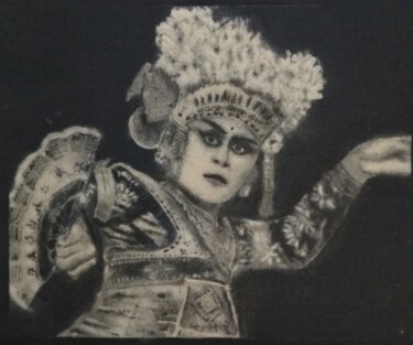 Peinture intitulée "Bali Dance" par Hasan Abeta, Œuvre d'art originale, Sable