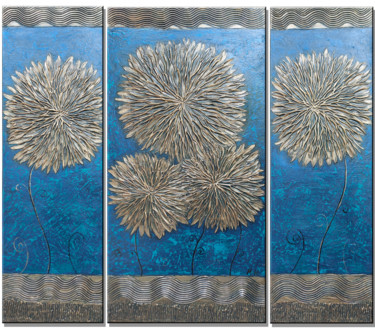 Peinture intitulée "Bronze asters" par Hasmik Mamikonyan, Œuvre d'art originale, Acrylique Monté sur Châssis en bois