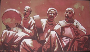 Malerei mit dem Titel "REGGADA" von Elkhantouti, Original-Kunstwerk, Acryl