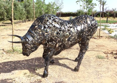 雕塑 标题为“Sculpture Taureau e…” 由Hassan Laamirat, 原创艺术品, 金属