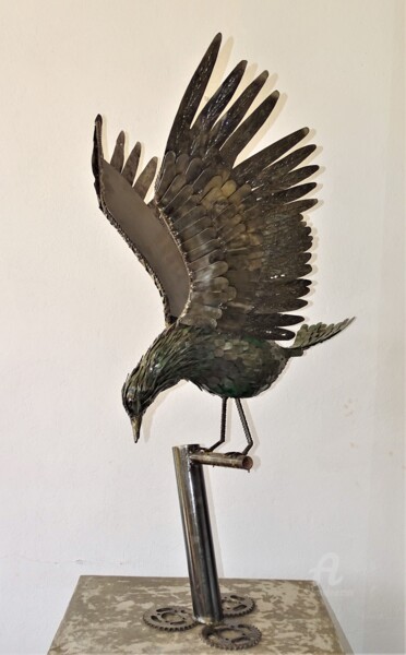 Sculpture intitulée "Sculpture aigle en…" par Hassan Laamirat, Œuvre d'art originale, Métaux