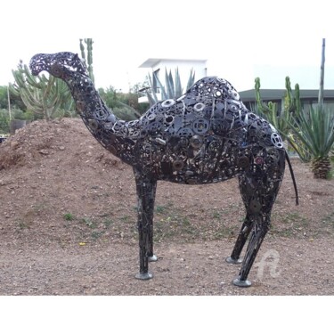 Sculpture titled "Dromadaire" by Hassan Laamirat, Original Artwork, Metals