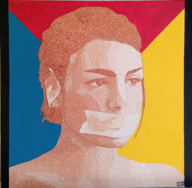 Painting titled "The silent women– M…" by Hassan Rachid, Original Artwork, Mosaic