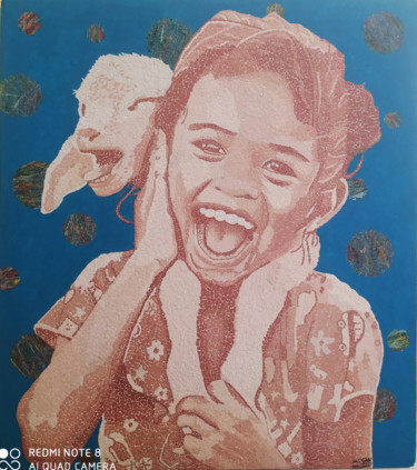 Painting titled "The Happiness with…" by Hassan Rachid, Original Artwork, Mosaic