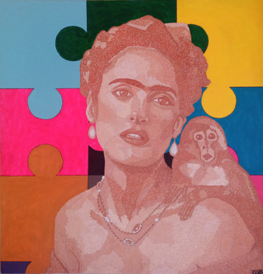 Peinture intitulée "Frida Kahlo –Made w…" par Hassan Rachid, Œuvre d'art originale, Acrylique