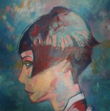 Painting titled "geisha" by Hassen Bakiri, Original Artwork, Oil