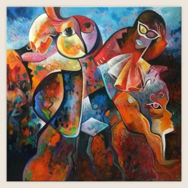 Painting titled "carnaval de venise" by Hassen Bakiri, Original Artwork, Oil