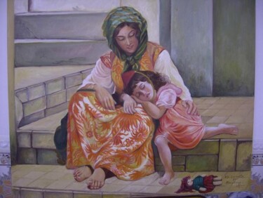 Pintura titulada ""Femmes de Tlemcen"…" por Hassina Bouglam, Obra de arte original