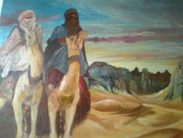 Peinture intitulée "Touareg" par Hassina Bouglam, Œuvre d'art originale