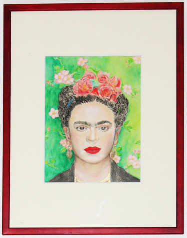 Peinture intitulée "Frida Kahlo" par Abir Hassouna, Œuvre d'art originale, Aquarelle