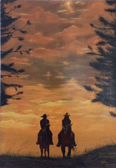 Peinture intitulée "Kovboy" par Hatice Dumano, Œuvre d'art originale, Acrylique