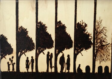 Painting titled "Endless love" by Hatice Özbayrak, Original Artwork, Wood Mounted on Wood Panel