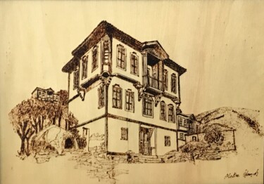 Painting titled "Safranbolu House" by Hatice Özbayrak, Original Artwork, Wood
