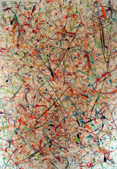 Malerei mit dem Titel "couleurs dripping 2" von Sébastien Hauduc, Original-Kunstwerk, Acryl