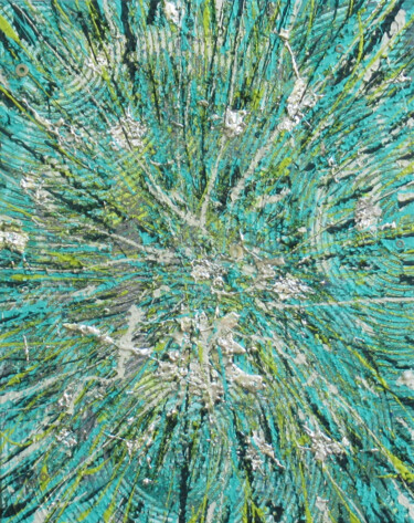 Картина под названием "Atoll" - Sébastien Hauduc, Подлинное произведение искусства, Акрил Установлен на Деревянная рама для…