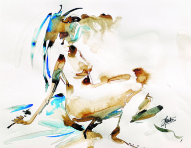 Peinture intitulée "La femme est une va…" par Stéphane Hauton (O), Œuvre d'art originale, Aquarelle