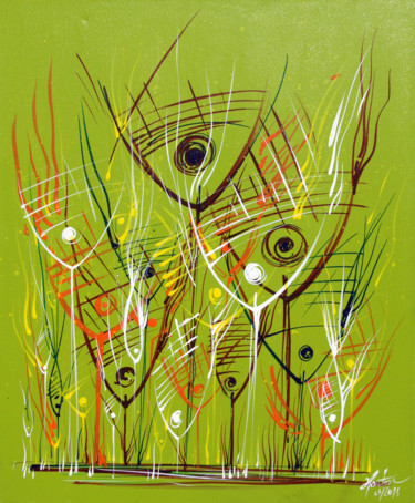 Pintura intitulada "Ils sont vert" por Stéphane Hauton (O), Obras de arte originais, Acrílico