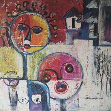 Peinture intitulée "Loving mother" par Havana Jallon, Œuvre d'art originale, Huile