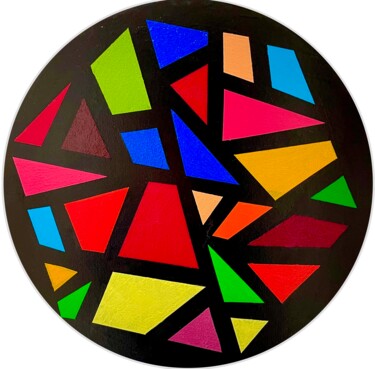 Painting titled "That stained glass…" by Havana Wilson, Original Artwork, Acrylic Mounted on Wood Stretcher frame