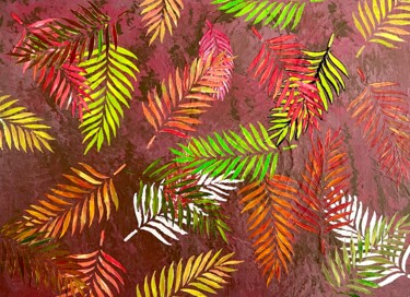 Painting titled "Foliage" by Havana Wilson, Original Artwork, Acrylic Mounted on Wood Stretcher frame