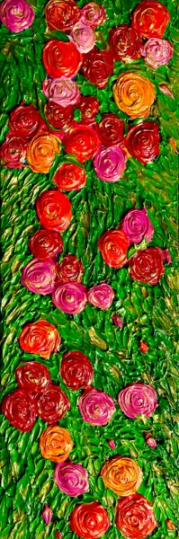 Painting titled "Valentine's Day Ros…" by Havana Wilson, Original Artwork, Acrylic Mounted on Wood Stretcher frame