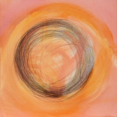 Peinture intitulée "Rose circle" par Krisztina Lehoczky, Œuvre d'art originale, Huile