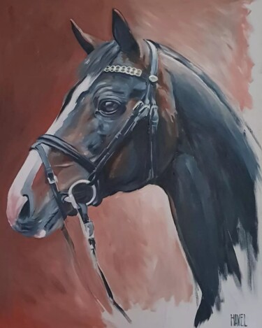 Schilderij getiteld "Horse realistic por…" door Daniel Havel, Origineel Kunstwerk, Olie